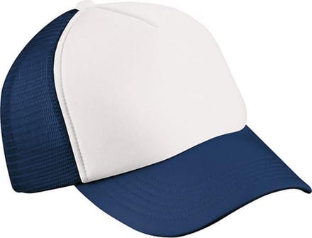 Myrtle Beach Kinderen/Kinderen 5 Panel Polyester Mesh Cap (Wit/Zwaar)