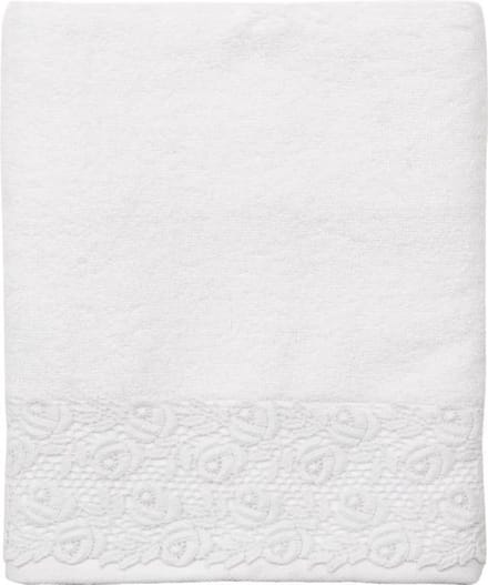 Clayre & Eef Katoenen Handdoek 50 x 100 (450 g/m2) wit - TOW0003MW