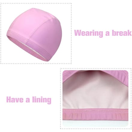 Lot de 2 Bonnets de Bain Unisexe avec Protection des Oreilles Imperméables Enduits PU Confortables Flexibles pink