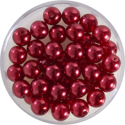 Crystal Renaissance glazen waxparel, 6mm, 40 stuks - Rood