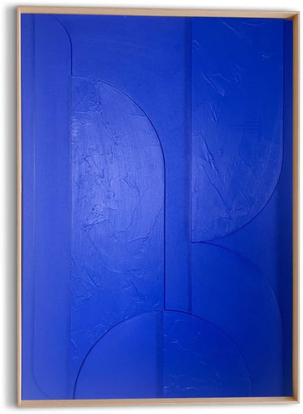 Schilderij 3D Art Blauwe Contouren - 70 x 50 - Hout - REINDERS