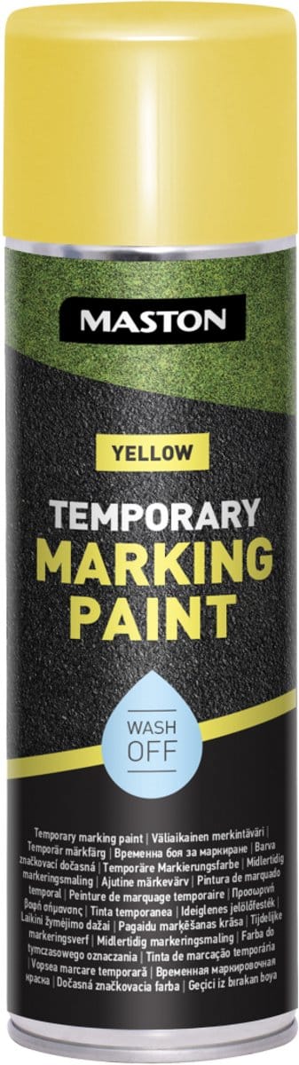 Maston Temporary Marking Paint - Mat - Geel - Tijdelijke Markeringsspray - 500 ml