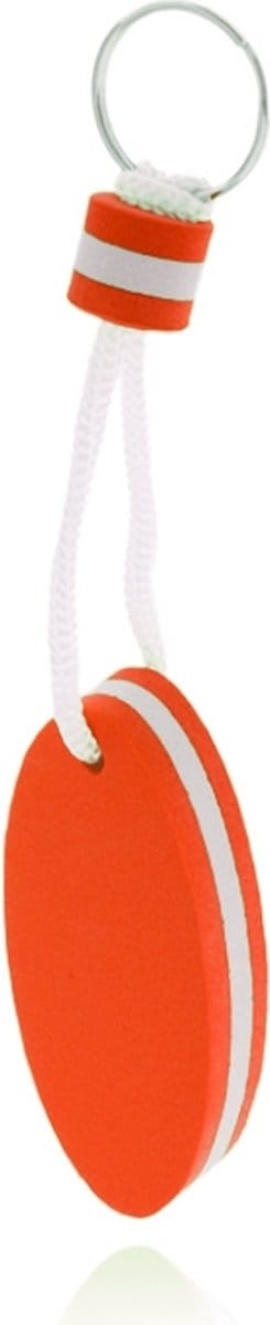 Oranje Nautische Stijl Sleutelhanger - Blijft Drijven - Label Vorm