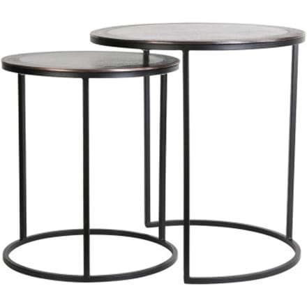 Light & Living - Bijzettafel TALCA - Ø50x52cm - Brons - Set van 2