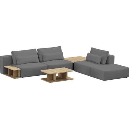 3-zitbank met pouf en een set tafels Sit Sit Ripose