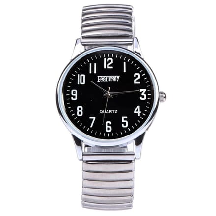 Fako - Horloge - Rekband - Featurely - 40mm - Zilverkleurig - Zwart