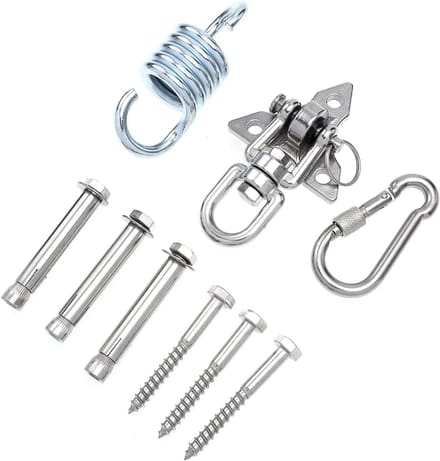 Hangende Haak Set - Ophangbeugel - Schommel Bevestigen - Sterke Constructie - 9.8 x 7 cm - Zilver