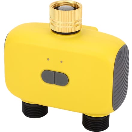 WiFi Sprinkeltimer APP-besturing Programmeerbaar IPX5 Waterdicht 2 Zones Slimme BT Slangtimer voor Tuin yellow