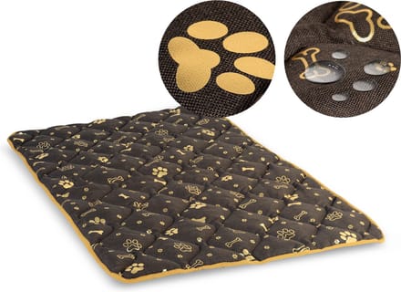 AIO - Dierenmat / Hondenbedmat - 100 x 70 cm waterproof - Bones Gold