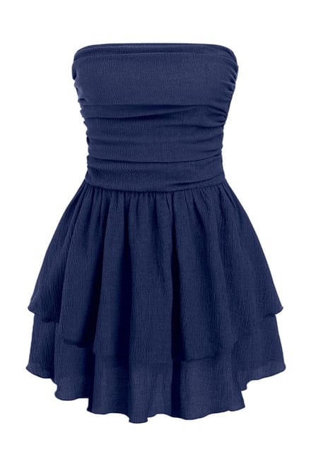 Strapless Rimpel Mini-jurk
