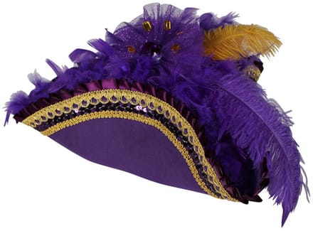 Piratenhoed Driesteek - Premium Class - Paars - Volwassenen - Maat 59
