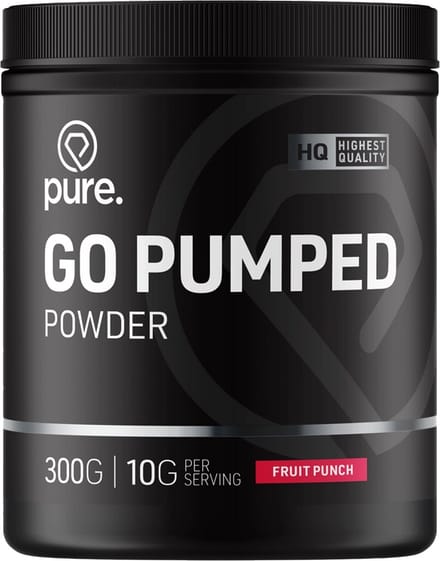 Pure. Go Pumped Powder - Fruit Punch - 300g - pre-workout - vitamine C en vitamine B12