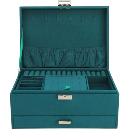 Grote Sieraden Opbergkoffer 3 Lagen Grote Capaciteit Displayrek Multifunctionele Sieradendoos black