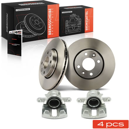 Frankberg 2x remklauw + 2x remschijf achter voor Audi A4 Avant 8D