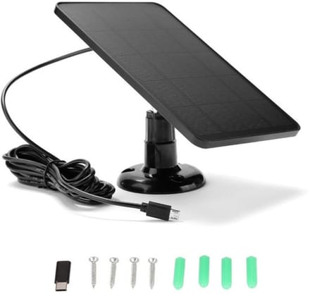 Dailygoody - Zonnepaneel voor Beveiligingscamera - 5V 4W - Ip65