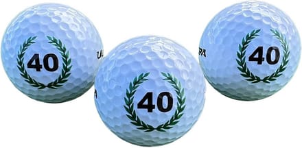 Set van 3 Golfballen 40e Verjaardag Cadeau met 'Happy Birthday' in Luxe Giftbox