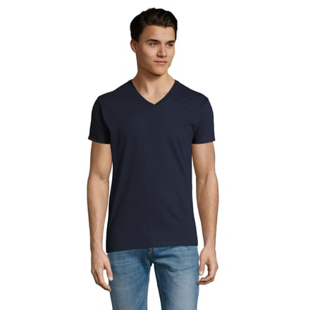 SOLS Heren Imperial V Hals T-shirt (Franse marine)