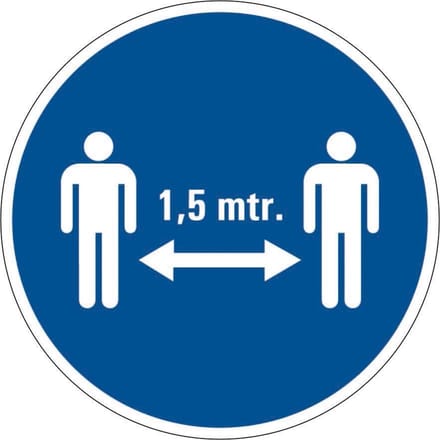 1,5 meter afstand houden verplicht sticker 400 mm