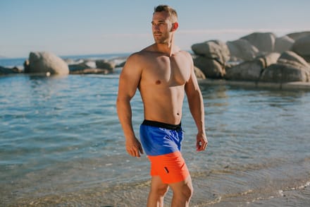 Zwemshort voor Heren met Patroon Paars Oranje