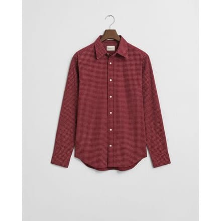 Gant Overhemd Micro Pattern Poplin Plumped Red / male