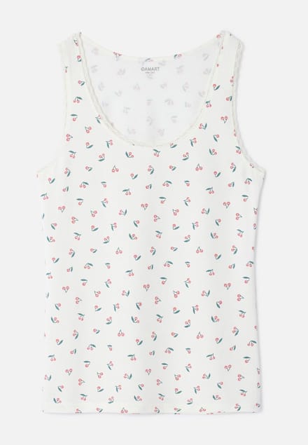 Damart - Tanktop Essential elastisch jersey breisel - Dames - Wit - 42-44 (M)