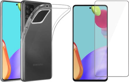 Hoesje geschikt voor Samsung Galaxy A52 - Siliconen Backcover - Transparant - Met Screenprotector