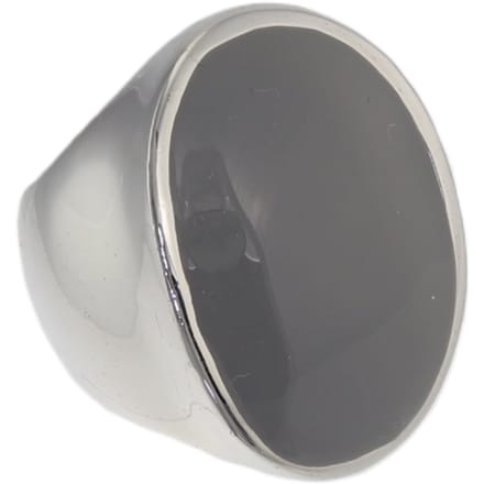 Behave - Ring - Zilverkleurige Ovale Statement Ring met Grijze Epoxy – Stijlvol & modern - 19mm