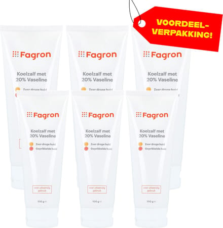 6x Fagron Koelzalf Met 20% Vaseline - Voordeelverpakking!