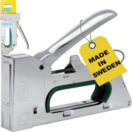 Handtacker - Tacker nietpistool - Folie bevestigen - Stalen behuizing - 17.8 x 3.1 x 11.7 cm - Zilver