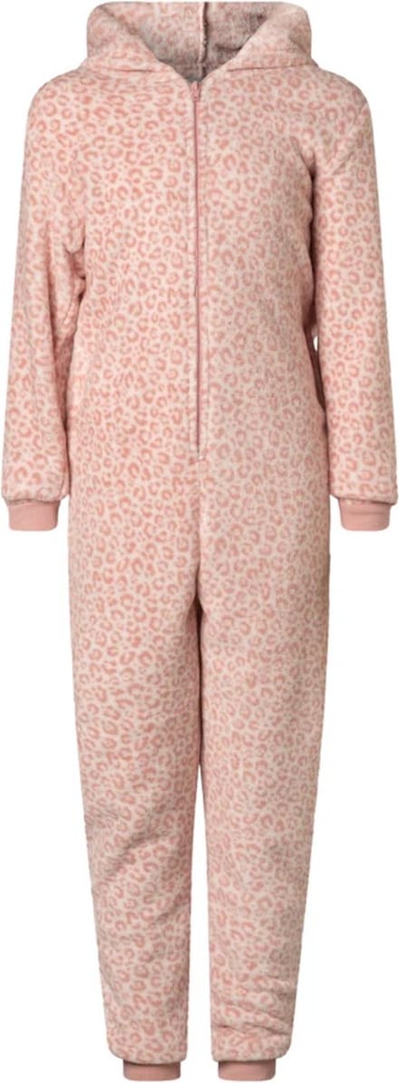 Cocodream meisjes onesie fleece - maat 128 - Panter - roze