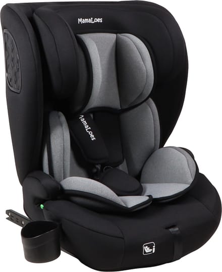 MamaLoes Mick Zwart/Grijs Isofix 76-150 cm i-Size Autostoel