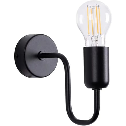 Sollux Lighting Wandlamp Vector - E27 - zwart - staal - 20x8.5x15.5cm