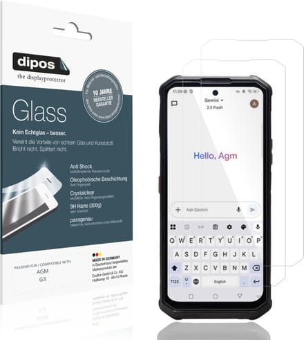 dipos – 2x Pantserfolie geschikt voor AGM G3 | 9H Screenprotector