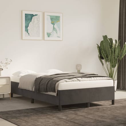 vidaXL - Bedframe - zonder - matras - 120x200 - cm - fluweel - donkergrijs