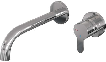 Brauer Chrome Edition Inbouw Wastafelmengkraan met Gebogen Uitloop en Rozetten Model D1 Chroom