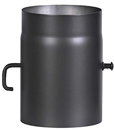 Kachelpijp van 2 mm Staal - 180 mm Diameter - 250 mm Lang met Regelklep