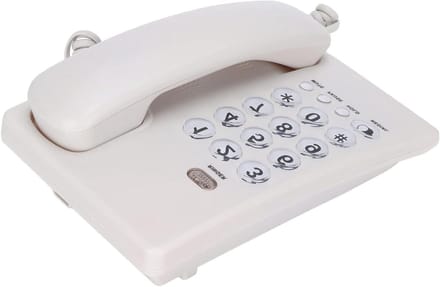 Vaste Telefoon - Snoertelefoon Bureau - Thuis Kantoor - Grote Knoppen - 21 x 19 x 6 cm - Wit
