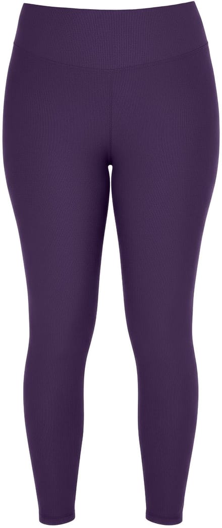 Studio Untold - Dames - Geribbelde legging strakke pijpen elastische tailleband - Aubergine - Maat 42+