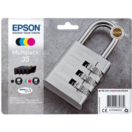 Epson Padlock-serie multipack, 4 kleuren, 35 DURABrite Ultra inktcartridges