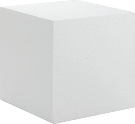 Hobby/knutsel piepschuim kubus blok - 20 x 20 cm - wit - figuren om te knutselen