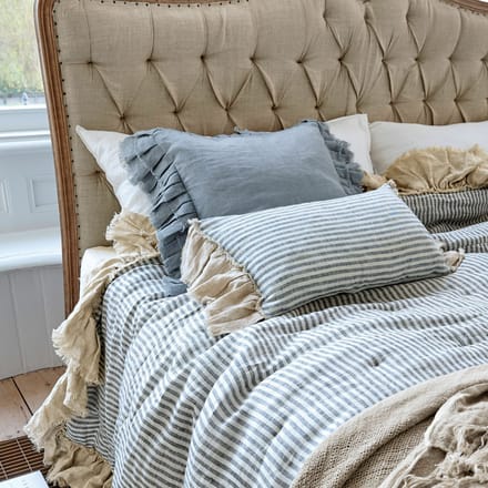 LOBERON Kussenhoes set van 2 Alexane blauw/wit