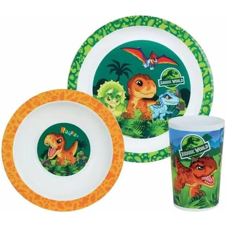 Maaltijdset voor kinderen - bord, kom, glas Jemini Jurassic World
