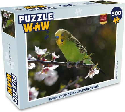 Puzzel Parkiet op een kersenbloesem - Legpuzzel - Puzzel 500 stukjes