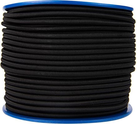 Elastisch koord 6mm zwart trapezekoord - 100 meter op spoel