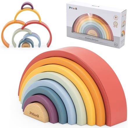 Viga Polarb Houten Regenboogpuzzel Creatieve Montessori-blokken