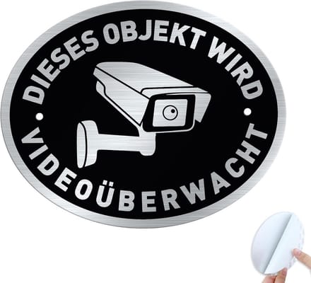 Videobewaking Schild 15x12 cm - Zelfklevend, Waterdicht en UV-bestendig