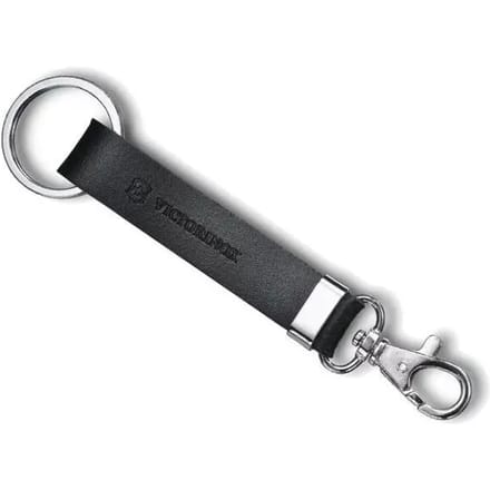 Leren sleutelhanger met riemlus + karabijnhaak Victorinox