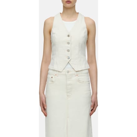 Closed Fitted Denim Waistcoat Shirts & Blouses Ivory Taglia: M | Gilet Outlet | Donna | Blu