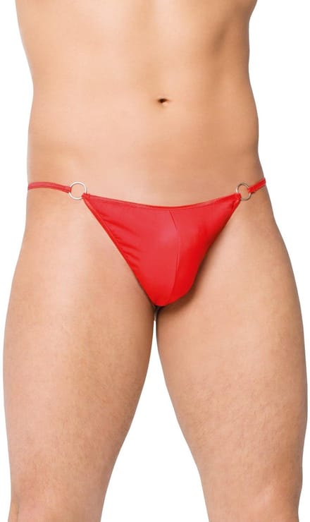 SoftLine Collection - Elegante heren string met satijn aanzicht rood S t/m L