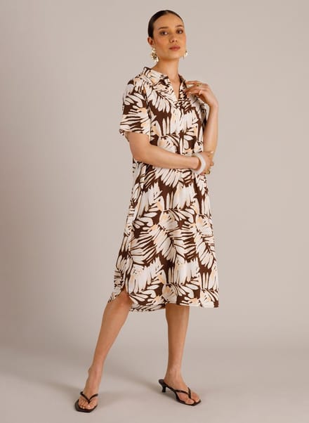 YEST Tereza Essential One pieces - Coffee Brown/Multi-C - maat 44